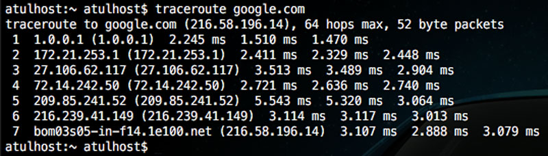 Terminal - Traceroute