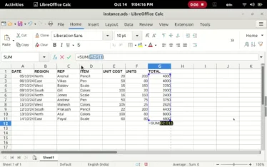 How To Do AutoSum in LibreOffice Calc?