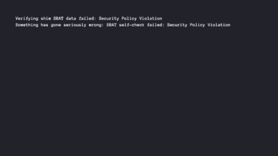 Verifying Shim SBAT Data Failed: Security Policy Violation